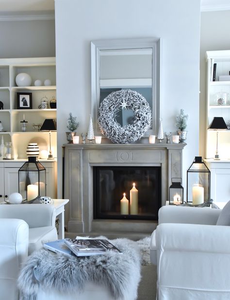 Fireplace White And Beige Living Room, Fireplace Alcove, Alcove Ideas Living Room, Alcove Ideas, Interior Design Living Room Modern, Beige Living Room, Sitting Room Ideas, Living Rooms Design, Sitting Rooms