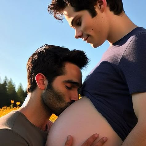 Derek Hale Fanart, Sterek Mpreg, Sterek Fanart Mpreg, Stiles X Derek, Pregnant Poses, Stiles Derek, Pregnant Man, Boy Meme, Gay Wedding Photos