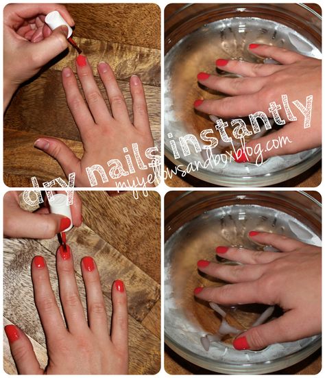 My Yellow Sandbox: dry nails instantly Fingernail Polish, Late At Night, Ice Water, Dry Nails, Baby Oil, Sandbox, Up Girl, Beauty Secrets, Diy Beauty