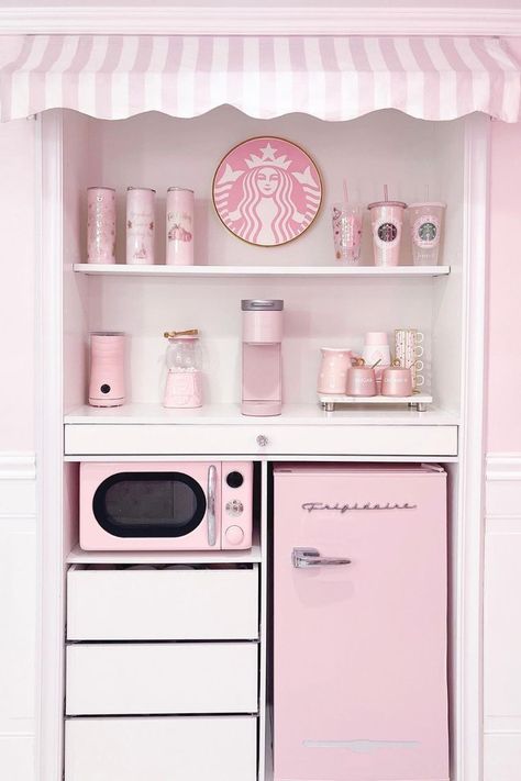 Coffee Station Ideas, Coffee Station Kitchen, Coffee Bar Station, Esthetician Room, Pink Fall, Coffee Bars In Kitchen, Beauty Room Decor, Nail Room, Home Coffee Bar