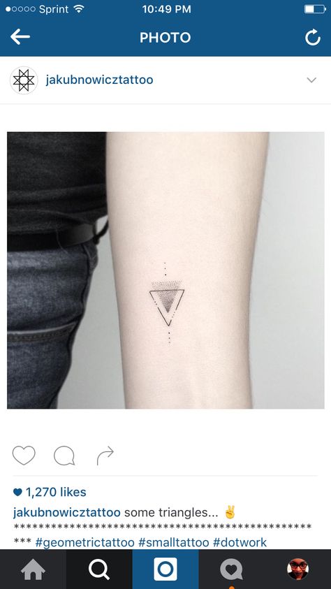 Triangle dotwork tattoo Tattoo Ideas Triangle, Unique Triangle Tattoos, Triangle Tattoo Placement, Triangle Tatoo, Geometric Pattern Tattoo, Dainty Triangle Tattoo, Geometric Tattoo Pattern, Dotwork Tattoo, Sister Tattoo