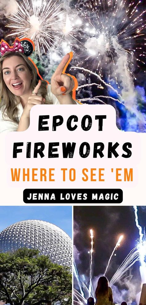 Get the scoop on the Epcot Fireworks Show. Curious about this popular nighttime firework tradition at Epcot park? Get inside tips, recommendations on where to view it, and see photos of this spectacular fireworks show at Epcot in Walt Disney World Orlando. | jennalovesmagic.com See more on the Jenna Loves Magic YouTube channel. Epcot Fireworks Viewing, Epcot At Night, Epcot Photo Ideas, Disney World Fireworks, Epcot Fireworks, Epcot Restaurants, Epcot Mexico, Epcot Rides, Disney World Orlando