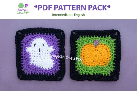 Triple Crochet, Pumpkin Crochet, My Ghost, Crochet Granny Square, Level 4, Visual Learners, Unique Crochet, Granny Squares, Crochet Granny