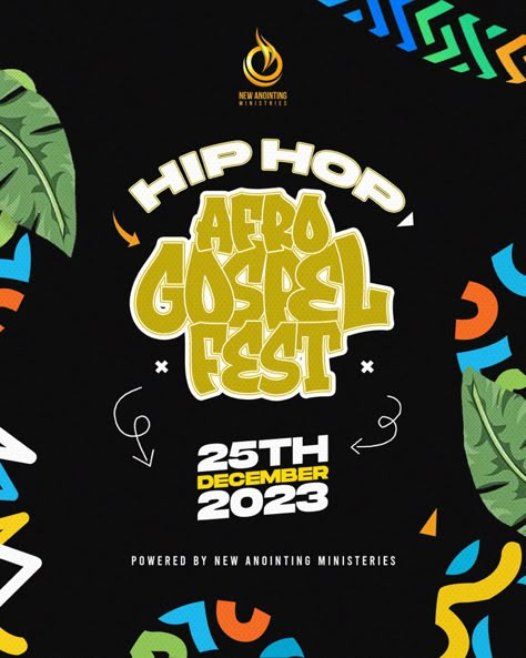 Hip-Hop AfroGospel Fest! 25th of December. Fest Backgrounds, Modern Poster Design Creative, Concert Flyer Design, Event Poster Inspiration, Hip Hop Concert, Motion Graphics Trends, Fest Poster, Planner Logo, Church Media Design