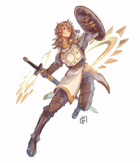 Light Armour Reference, Magic Warrior Art, Armor Shading Reference, Sun Cleric Dnd, How To Draw Armor Female, Cleric Poses Reference, Dnd Trans Character, Shield Poses Drawing, Female Gladiator Character Design