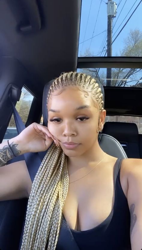 613 Cornrows Braids, Blonde Corn Row Braids Black Women, Blonde All Back Cornrows, Blond Straight Back Braids, Blonde Conrows For Black Women, Long Small Cornrows, Blonde Straight Back Braids Black Women, Blond Cornrows Braids, Blonde Braided Hairstyles Black Women