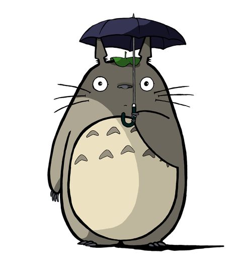 Totoro by Hello-I-Am-Thomas.deviantart.com on @DeviantArt Totoro Drawing, Totoro Umbrella, Totoro Art, Umbrella Drawing, Ghibli Museum, Studio Ghibli Characters, Color Me Mine, Bunny Wallpaper, Studio Ghibli Movies