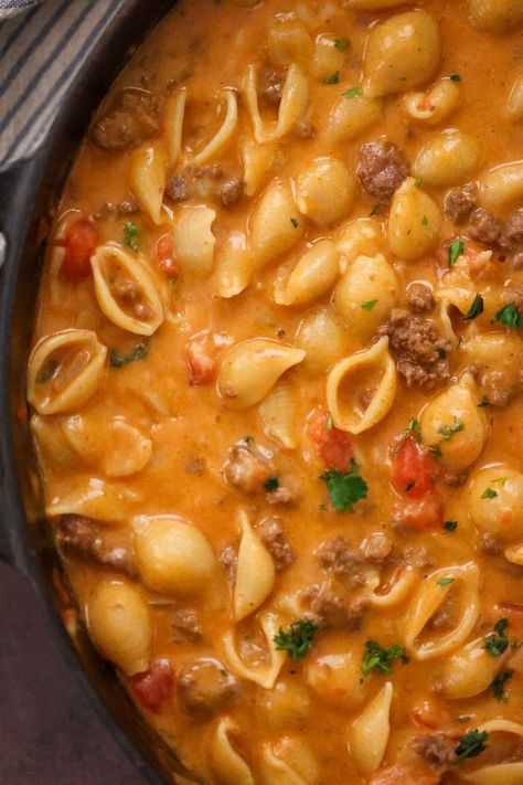 Taco Pasta Soup, Creamy Taco Pasta, Cheese Shells, Taco Pasta Recipes, Ground Beef Pasta Recipes, Beef Pasta Recipes, Ground Beef Pasta, Cheese Stuffed Shells, Pecan Bars