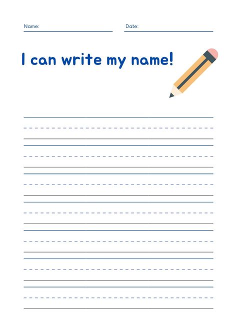 I can write my name! Worksheet for kids I Can Write My Name Worksheet, Write My Name Printable, Write Your Name Worksheet, Name Worksheets Preschool, Name Writing Activities Preschool, Name Worksheets Preschool Free Printable, I Can Write My Name Free Printable, Name Tracing Worksheets Printables Free, Name Writing Practice Preschool