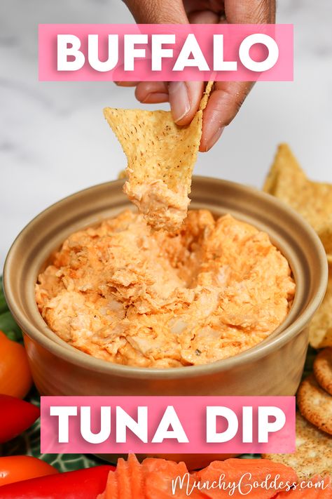 Tuna Buffalo Dip, Buffalo Tuna Recipe, Tuna Dip Recipes Easy, Hot Tuna Dip, Tuna Dip Recipes, Buffalo Tuna Salad, Dips Crockpot, Wls Diet, Buffalo Tuna