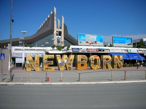 NEWBORN in Pristina, Kosovo Prishtina Kosovo, Pristina Kosovo, Newborn Sign, East Europe, Macedonia, Travel Inspo, Eastern Europe, Capital City, Albania