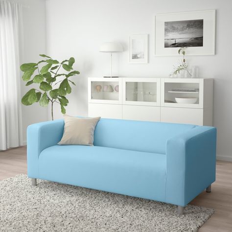 Here's Why KLIPPAN Continues To Be One of IKEA’s Most Popular Living Room Sofas | Apartment Therapy Ikea Klippan Sofa, Klippan Sofa, Lack Coffee Table, White Slipcovers, Ikea Sofas, Popular Living Room, Apartment Sofa, Sofa Legs, Sofa Frame