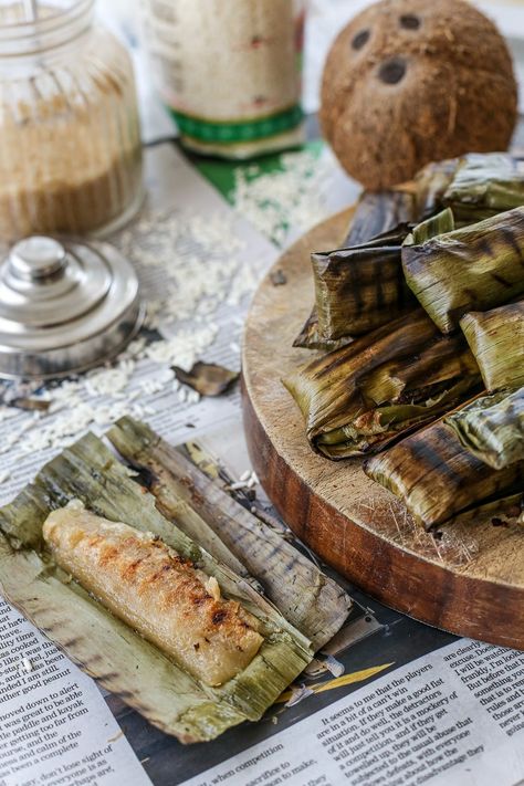 Tupig - Ang Sarap Tupig Recipe, Milk Curd, Filipino Desserts, Banana Coconut, Barbecue Chicken, Glutinous Rice, Pastry Desserts, Banana Leaves, Anime Food