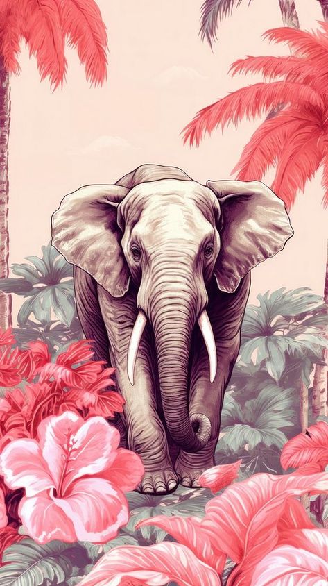 Vintage wallpaper elephant wildlife animal. | premium image by rawpixel.com / Boom Elephant Iphone Wallpaper, Elephant Aesthetic, Iphone Wallpaper Tropical, Female Elephant, Elephant Background, Elephant Cute, Elephant Wallpaper, Animal Body Parts, Wallpaper Tropical