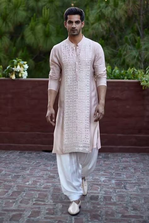 Explore Luxury Designer Menswear Collection Online at Aza Fashions Ivory Kurta For Men, Peach Kurta For Men, Men Kurta Designs Style, Kurta Designs Men's, Pathani For Men, Indian Wedding Clothes For Men, Wedding Kurta For Men, Salwar Pants, Sangeet Outfit