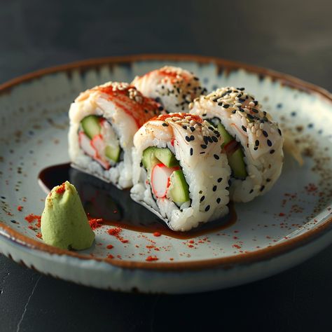 California Roll Cook Sushi Rice, Sushi California Roll, California Roll Recipes, Cucumber Sushi Rolls, Crab Avocado, Avocado And Cucumber, Crab Sushi, California Roll Sushi, Sushi Aesthetic