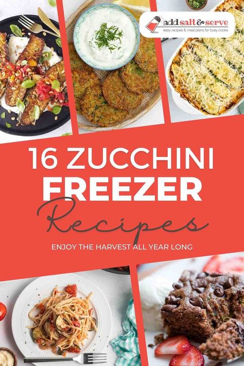 These 16 delicious freezer zucchini recipes will help you enjoy your zucchini harvest all year long. You'll also find tips for using fresh zucchini in a variety of ways. Freezer Zucchini, Freezable Zucchini Recipes, Zucchini Recipes That Freeze Well, Freezer Meals With Zucchini, Frozen Zucchini Recipes Ideas, Freezer Zucchini Recipes, Zucchini Recipes Freezable, Freezer Friendly Zucchini Recipes, Zucchini Recipes To Freeze