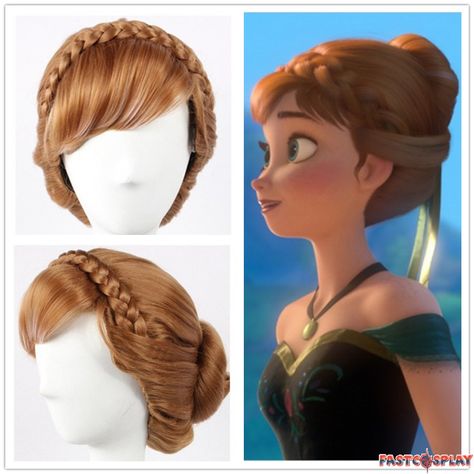 Disney Frozen Princess Anna Cosplay Updo Wigs Updo Wigs, Anna Frozen Costume, Frozen Musical, Anna Cosplay, Characters Cosplay, Elsa Frozen Costume, Frozen Cosplay, Coronation Dress, Frozen Elsa Dress