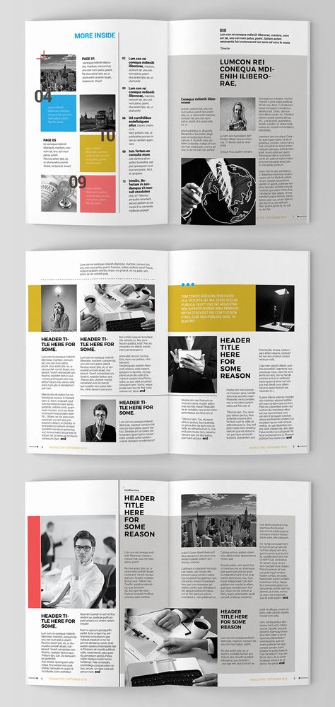 InDesign Newsletter Template - 12 pages Indesign Document Layout, News Magazine Layout Design, Newsletter Design Layout Templates, Newsletter Design Layout Creative, Minimal Newsletter, News Letter Design, Layout Editoriale, Indesign Layouts, Magazine Website Design