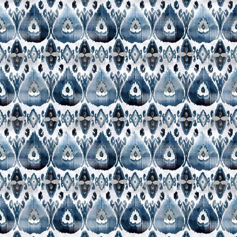 Cuzco Indigo Fabric | William Yeoward William Yeoward, Indigo Fabric, Design Department, Store Design Interior, Ikat Pattern, Painting Studio, Store Interior, Dynamic Design, Made To Measure Curtains