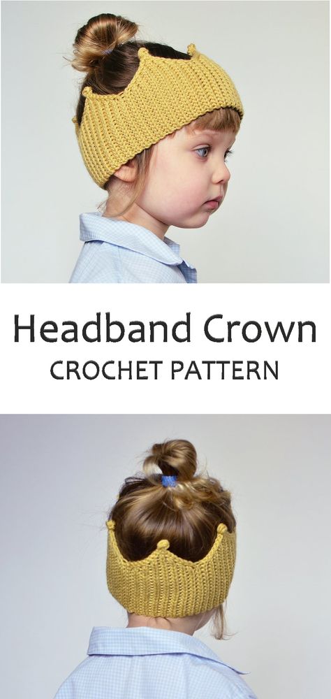 Crochet Crown Headband, Easy Sewing Baby Projects, Crochet Headbands For Kids, Crochet Gifts For Babies, Quick Crochet Gifts For Kids, Easy Crochet Gifts For Kids, Crochet Kids Gifts, Crochet Baby Accessories, Kids Hats Crochet