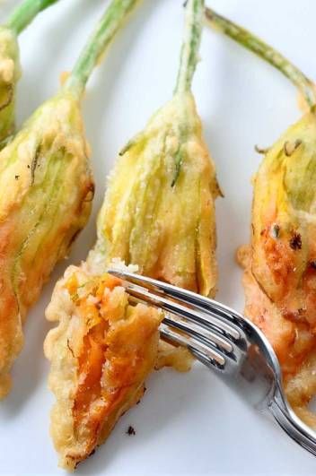 You searched for Squash blossom - Life's Ambrosia Fried Courgette, Cheese Stuffed Zucchini, Herbed Goat Cheese, Zucchini Flowers, Zucchini Blossoms, Stuffed Zucchini, Cheese Stuffed, Zucchini Recipes, Fried Food