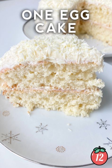 One Egg Cake | 12 Tomatoes 1 Egg Cake Recipe, One Egg Cake Recipe, One Egg Cake, Cake Recipe Strawberry, Egg Cake Recipe, Sour Cream Frosting, Tomatoes Recipes, White Chocolate Shavings, Recipe Strawberry