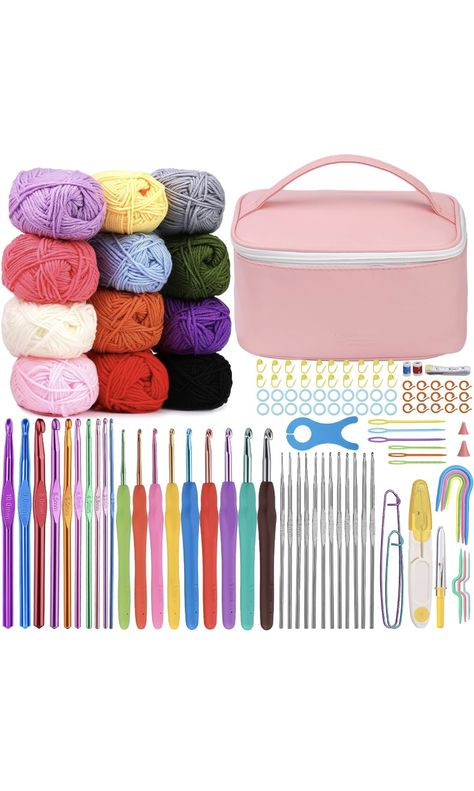 Crochet Kit Aesthetic, Crochet Supplies For Beginners, Crochet Tools For Beginners, Crochet Equipment, Yarn Aesthetic, Crochet Materials, Cheap Yarn, 100 Crochet Stitches, Colourful Crochet