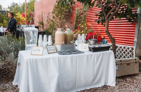 Photo by Studio Luniste  #snoicesd #catering #sandiegowedding #wedding #sandiegocatering #birthdayparty #event #summer Diy Boba Bar, Boba Bar Wedding, Wedding Boba, Boba Station, Art Deco Reception, Boba Bar, Wedding Food Bars, Tea Wedding, Thanksgiving 2023