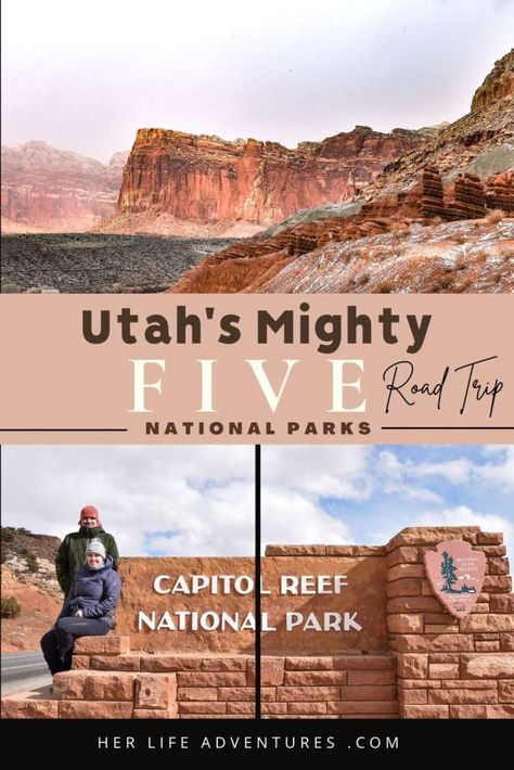 Utah\'s Mighty 5 National Park Road Trip Mighty 5 Road Trip, Utah National Parks Road Trip, Las Vegas Airport, National Parks America, Road Trip Map, National Park Camping, Utah Road Trip, River Trip, Capitol Reef