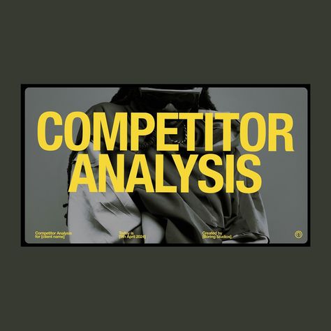 Need to know where your brand sits within the market? A Competitor Analysis is for you. If you’re a business owner - do it yourself with our Competitor Analysis Template. If you’re a creative, offer Competitor Analysis to your clients with our template. A Competitor Analysis should be the very first thing you do when you come up with your business idea. It will tell you if there is space for you in the industry. Competitor Analysis will also show you how you can set yourself apart from ... Competitors Analysis, Presentation Deck, Branding Tools, Brand Presentation, Brand Strategist, Competitor Analysis, Ring Der O, Client Experience, Proposal Templates