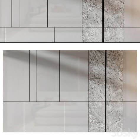 wall panels | set 312 - Other decorative objects - 3D model Reception Feature Wall Design, Wall Groove Design, Wall Cladding Texture, Md Cabin, Fluted Marble, Wall Panel Texture, Cladding Texture, Tv Wall Panel, Stair Design Architecture