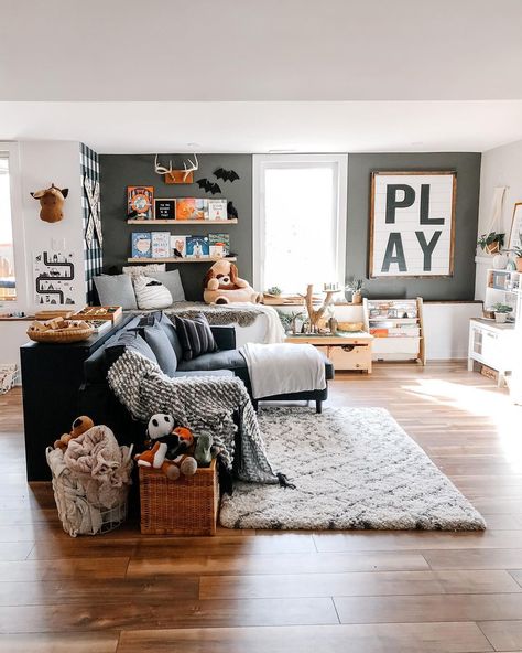 23 Brilliant Toy Storage Ideas to Stay Organized Ikea Apartment, Ivar Cabinet, Living Room Toy Storage, Ikea Playroom, Modern Playroom, Tidy House, Living Room Playroom, Toy Storage Solutions, Ikea Ivar