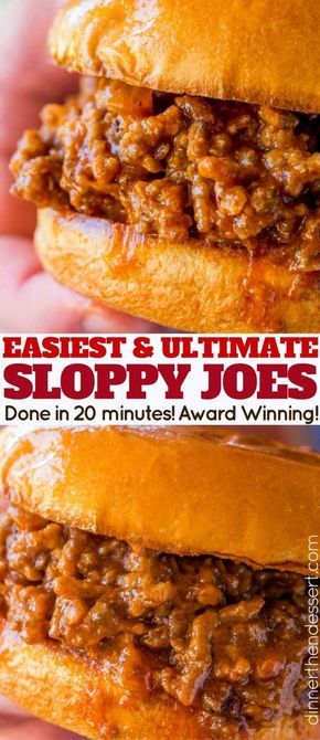 The Ultimate Sloppy Joes made at home in just 20 minutes with no canned sauces! Homemade Manwich, Sandwich Dinner, Sloppy Joe Recipe Easy, Homemade Sloppy Joe Recipe, Ground Beef Stroganoff, Homemade Sloppy Joes, Joe Recipe, Tomato Gravy, Sloppy Joes Recipe