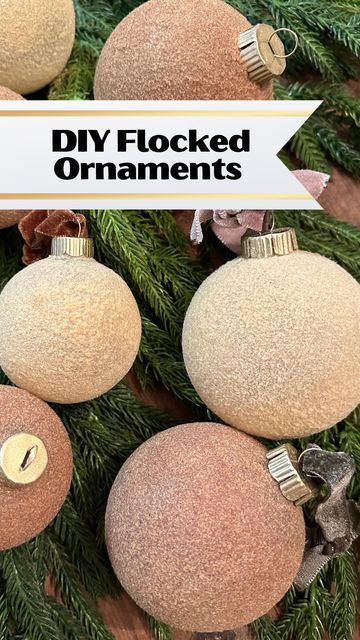 Diy Flocked Ornaments, Flocked Ornaments, Georgia Girls, Metallic Spray Paint, Gorilla Glue, Cricut Designs, Spray Adhesive, Ornaments Diy, Repurpose