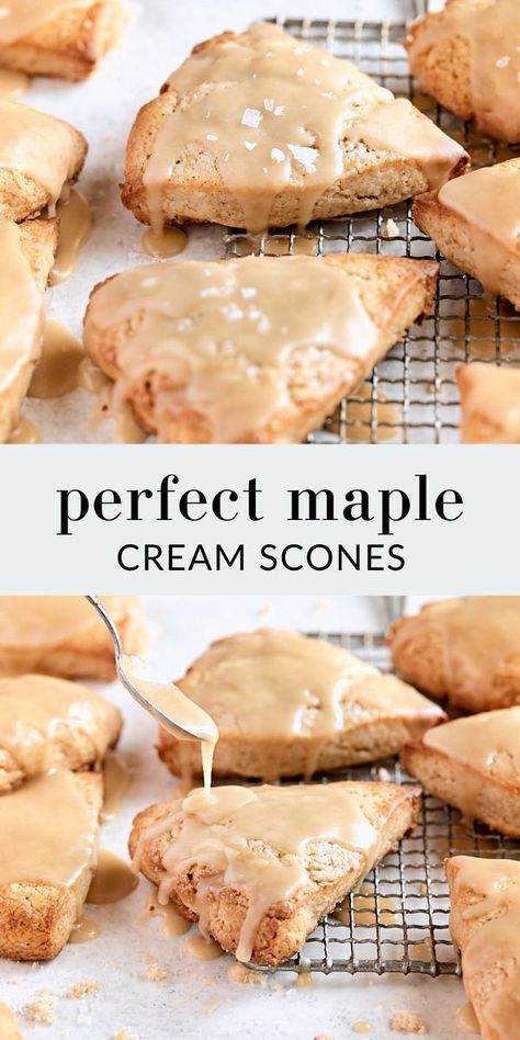 Maple Glaze Scones, Maple Glazed Scones, Maple Glaze For Scones, Maple Cream Dessert, Recipes Using Maple Butter, Uses For Maple Cream, Recipes With Maple Butter, Maple Creemee Recipe, Recipes That Use Maple Syrup