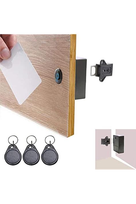 Amazon.com: rfid cabinet lock Locking Liquor Cabinet, Hidden Cabinet, Basement Inspiration, Wooden Drawer, Cabinet Lock, Cabinet Latch, Cabinet Black, Hidden Rooms, Cabinet Locks