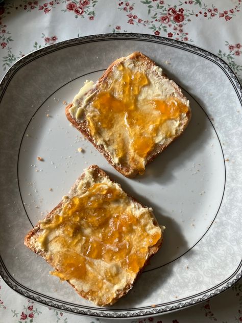 Toast And Marmalade, Toasted Bread Aesthetic, Toast With Butter And Jam, Marmalade Toast, Buttery Toast, Breakfast Butter, Toast And Jam, Jam On Toast, Toast With Butter