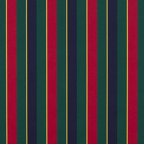 Classic Regimental 4901-0000 Larger View Sunbrella Awning, Regimental Stripe, Needlework Shops, Awning Canopy, Acrylic Fabric, Sunbrella Fabric, Red Green Yellow, Luxury Linen, Fashion Illustrations