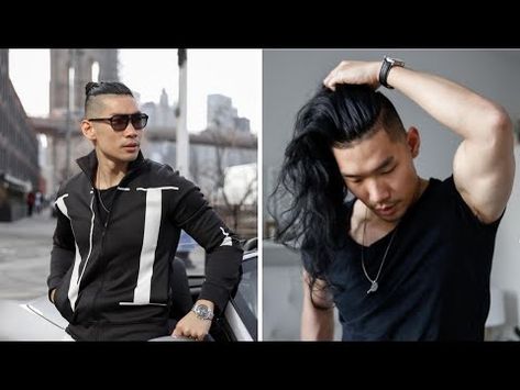 Here are 4 easy ways I like to style my long asian hair whether I'm wearing it down or in a man bun style. Long Asian Hair, Men's Long Hair, Long Undercut, Man Bun Undercut, Man Bun Styles, Asian Long Hair, Bun Style, Bun Styles, Man Bun