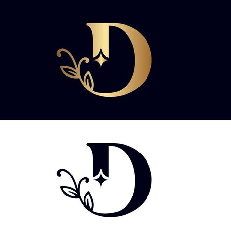 floral logo D brand design D Design Logo, Vector Animation, Logo D, Floral Logo Design, Floral Logo, Flower Logo, Letter D, Handmade Journal, Name Logo