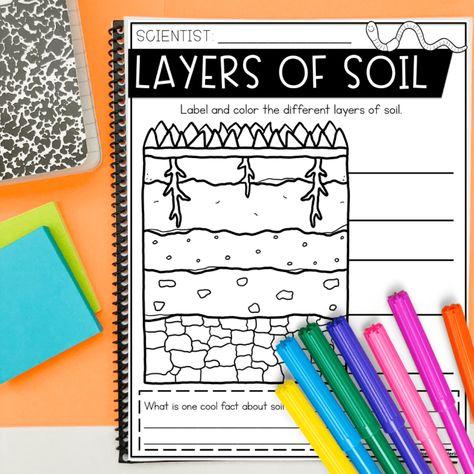 Soil Layers Worksheet, Dirt Activities For Kids, Soil Layers Illustration, Types Of Soil Project, Layers Of Soil Activity For Kids, Soil Layers For Kids, Soil Activities For Kids, Pollination Activity, Soil Activities