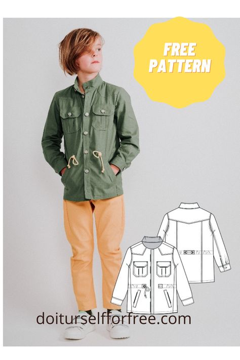 Boys Sewing Patterns Free, Boy Jacket Pattern, Kids Coat Pattern, Winter Sewing Patterns, Boys Clothes Patterns, Boys Sewing Patterns, Jacket Sewing Pattern, T Shirt Sewing Pattern, Toddler Patterns