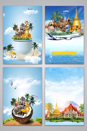 Fresh blue creative Thailand travel Thailand landscape poster background image#pikbest#Backgrounds Thailand Travel Poster, Offer Poster Design, Thailand Landscape, Travel Graphic Design, Thailand Poster, Travel Advertising Design, Travel In Thailand, Thailand Tourism, Travel Creative