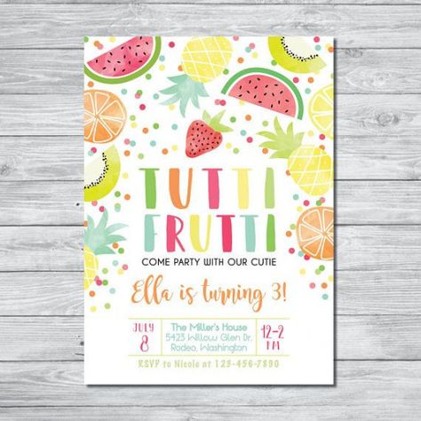 Party Favors | Tutti Frutti Theme. Tutti Frutti Birthday Invitation Tutti Frutti Party Summer #fruit #fruit #party Summer Party For Kids, Fruit Themed Birthday Party, Tutti Fruity Party, Fruity Party, Tutti Frutti Birthday Party, Summer Kids Party, Pineapple Birthday Party, Tutti Frutti Party, Fruit Birthday Party