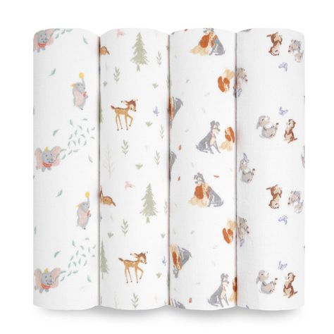 aden + anais essentials Swaddles - Disney + Friends - Bambi Forest - 4pk Aden Anais Swaddle, Baby Swaddle Wrap, Baby Muslin Swaddle, Swaddle Blankets, Muslin Swaddle Blanket, Swaddle Sets, Muslin Blankets, Disney Friends, Muslin Swaddle