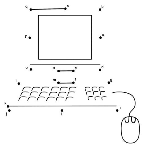 computer connect the dots page Computer Activities For Kids, Computer Sketch, Computer Lab Lessons, Computer Lab Classroom, Dot To Dot Puzzles, Worksheets For Class 1, Computer Teacher, Teaching Computers, Computer Lessons