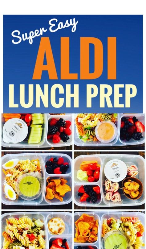 Easy Aldi Lunch Prep Ideas - Make your week go smoother by having lunches ready to go! These bento boxes make it fun to organize and prep meals. Aldi Lunch Ideas, Lunch Prep Ideas, Easy Lunch Prep, Aldi Meal Plan, Aldi Recipes, Lunch Prep, Prep Meals, Cold Lunches, Healthy Lunch Ideas