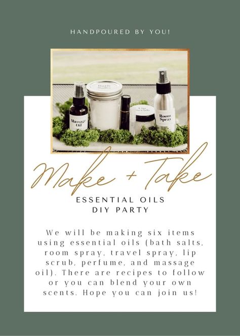 Essential Oils Make and Take DIY Party Essential Oil Party Ideas, Perfume Making Party, Essential Oil Party Favors, Make And Take Essential Oils Party, Diy Essential Oil Perfume Roller, Essential Oil Recipes For Roller Bottles, Essential Oil Roller Bottle Recipes Young Living, Essential Oil Party, Diy Scent