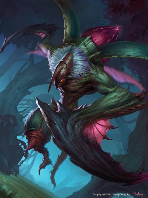 ArtStation - Praying Mantis Evelynn League Of Legends, Plant Monster, Dark Creatures, Beast Creature, Creature Artwork, Monster Characters, Cool Monsters, Fantasy Beasts, 다크 판타지